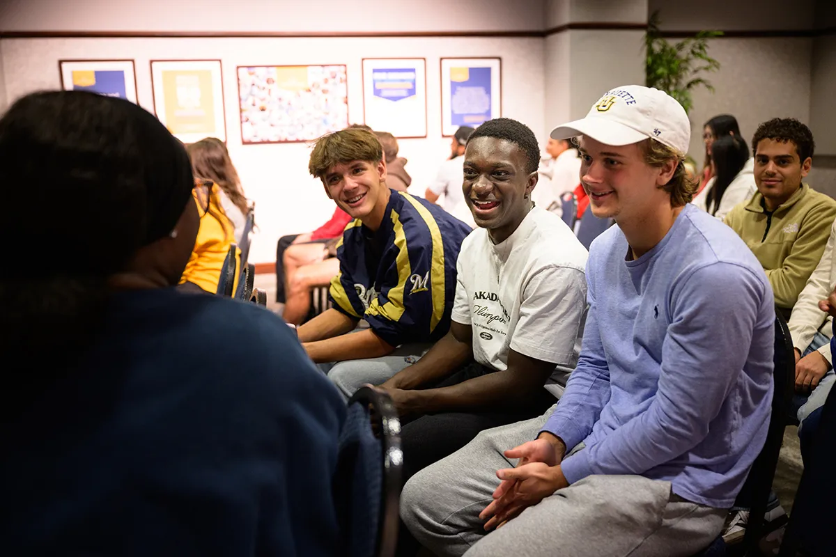 Andy, a student from Taiwan at the University of Utah, leads a Bible study for international students.